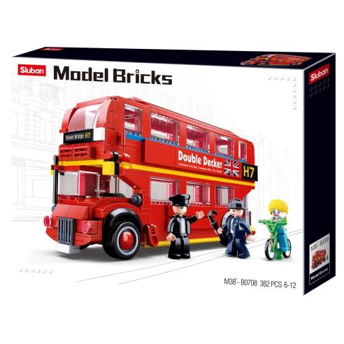SLUBAN Автобус, London Double Decker, 394 делови, Model Bricks, M38-B0708