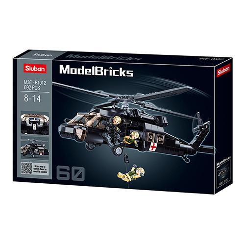 SLUBAN Хеликоптер Medical Army Helicopter M38-B1012, 692, Sluban Bricks, M38-B1012