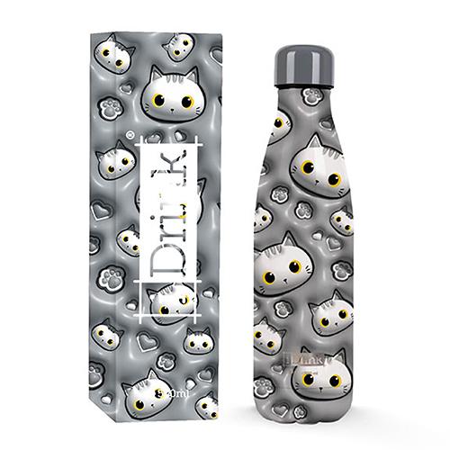 I-TOTAL Термос, Шише, White Cat 3D, 500 мл, ID0453