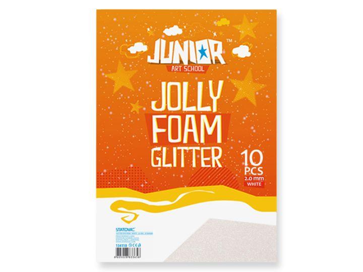 STATOVAC Ева Пена, Со светки, А4, 1/1, Jolly Glitter Foam, 134110, Бела