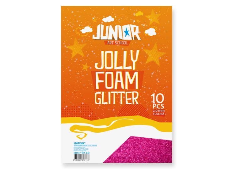 STATOVAC Ева Пена, Со светки, А4, 1/1, Jolly Glitter Foam, 134137, Розева
