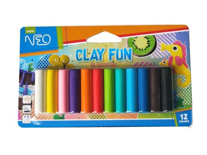 STATOVAC Пластелин, 100гр, Во блистер, Сет 1/12, Clay fun, 115511