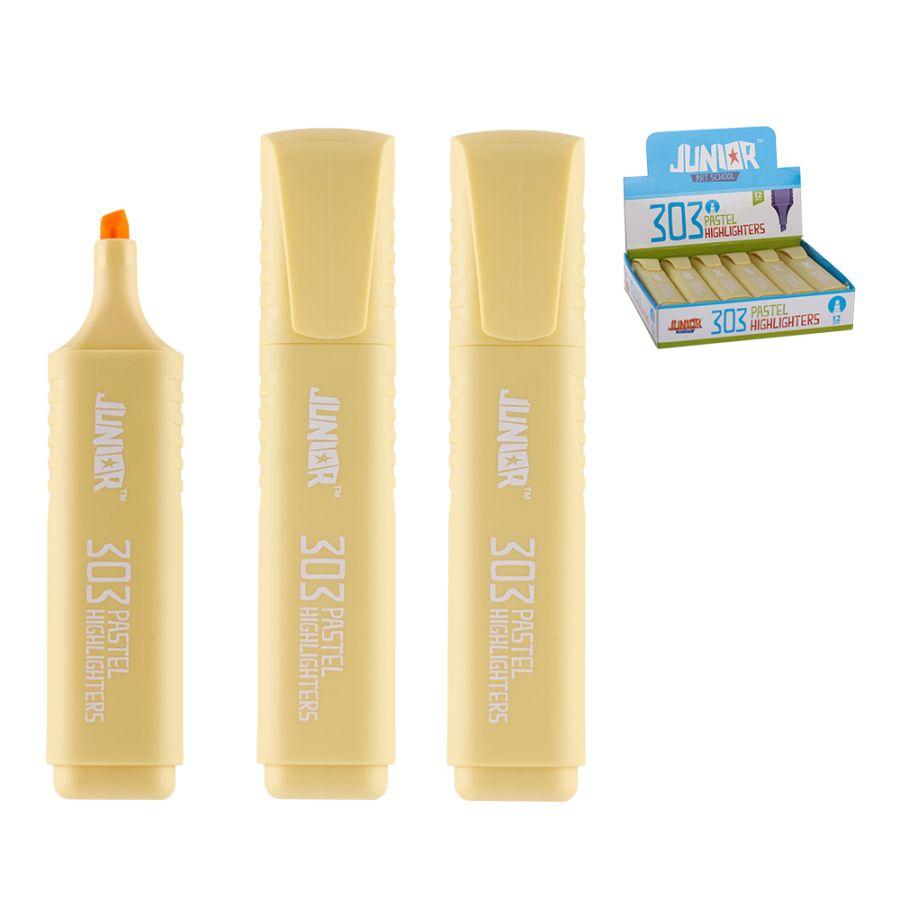 JUNIOR Текст Маркер, Со засечен врв, Pastel 303, 140092, Жолта