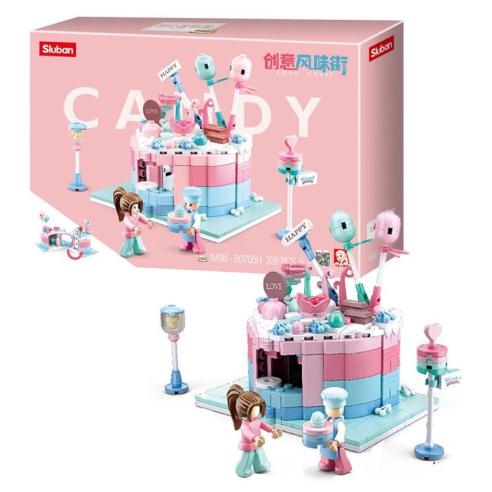SLUBAN Играчка Куќичка од Бонбони, Candy House, 324 делови, Food Court, M38-B0705H