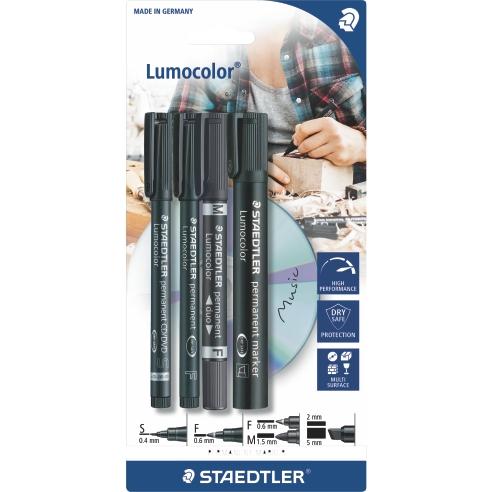 STAEDTLER Маркер, 4/1, S, F, M + Закосен, Triplus®, 60 BK, Црна