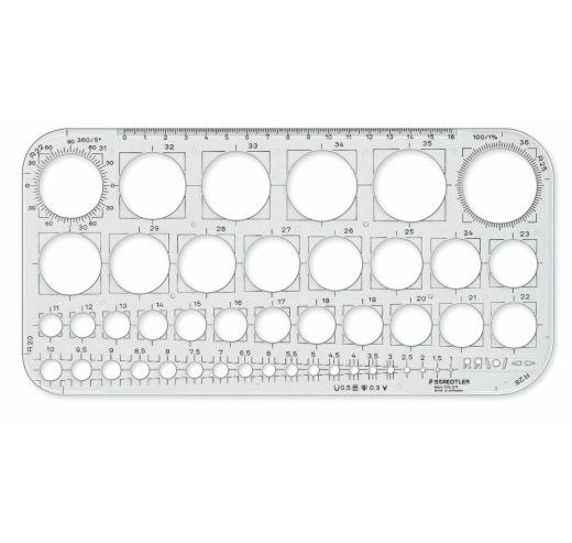 STAEDTLER Линијар, Шаблон, За Цртање Кругови, Mars®, 576 01, Транспарентна
