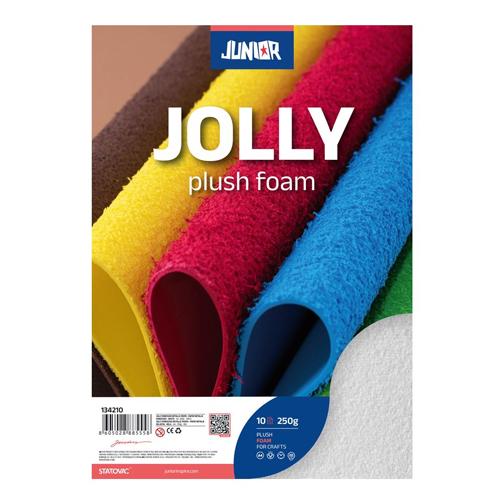 JUNIOR Ева пена, Кадифе, А4, 1/1, Jolly Plush Foam, 134210, Бела