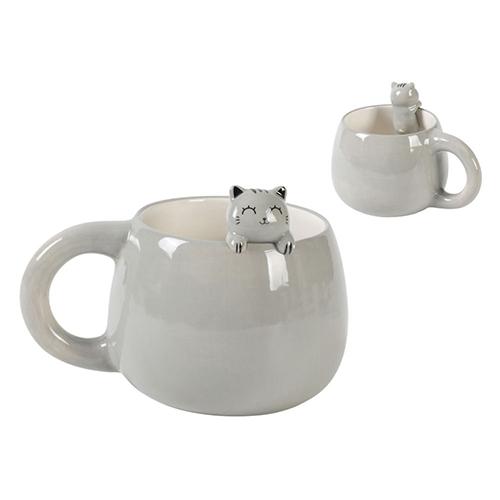 I-TOTAL Шолја, Керамичка, Grey Cat, XL2564, Микс