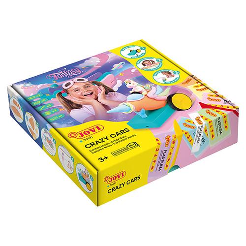 Пластелин,Сет 2*15гр+6*50гр+3алатки+платформа+2 тркала,Crazy cars,JT102,Микс бои