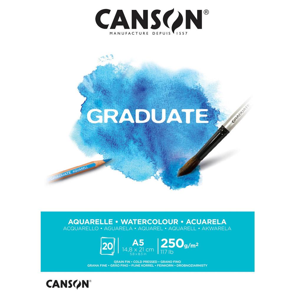 Canson   Блок,За Скицирање,А5,20 Листа ,250 гр Xl , Graduate Watercolour,400110373