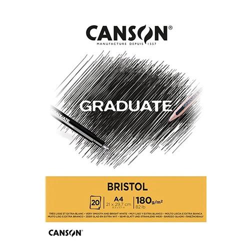 Canson   Блок,За Скицирање,А4,20 Листа ,180 гр , Graduatepad BRISTOL,400110383