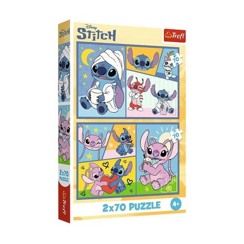 Trefl Сложувалка, There's no boredom with Stitch, 2х70 парчиња, 4y+, 34444