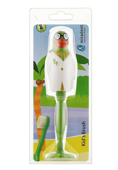 MIRADENT Детска четка за заби со поклопец - Папагал