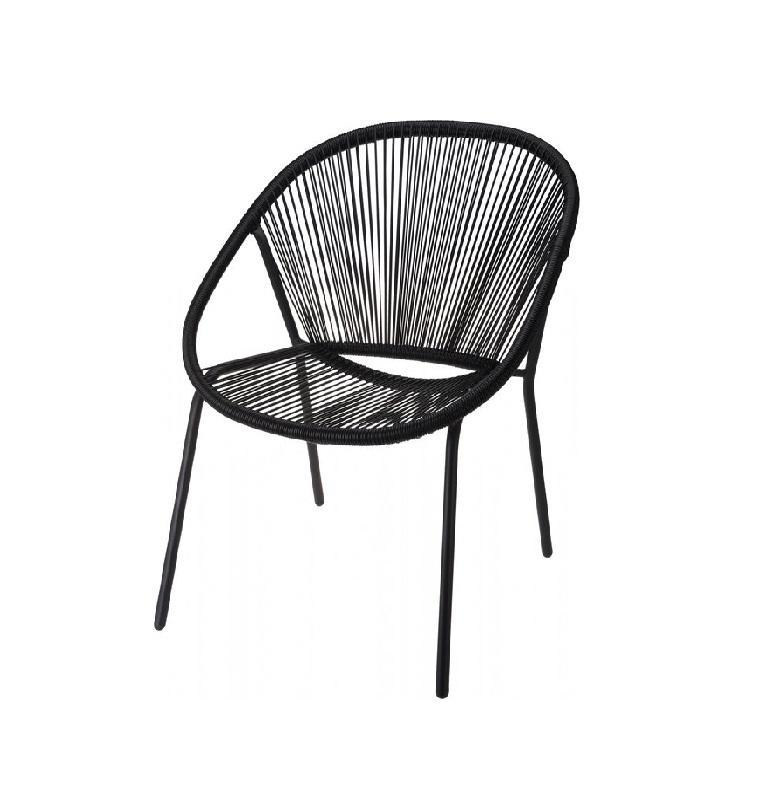 KOOPMAN Стол метал/платно пвц црн со жица