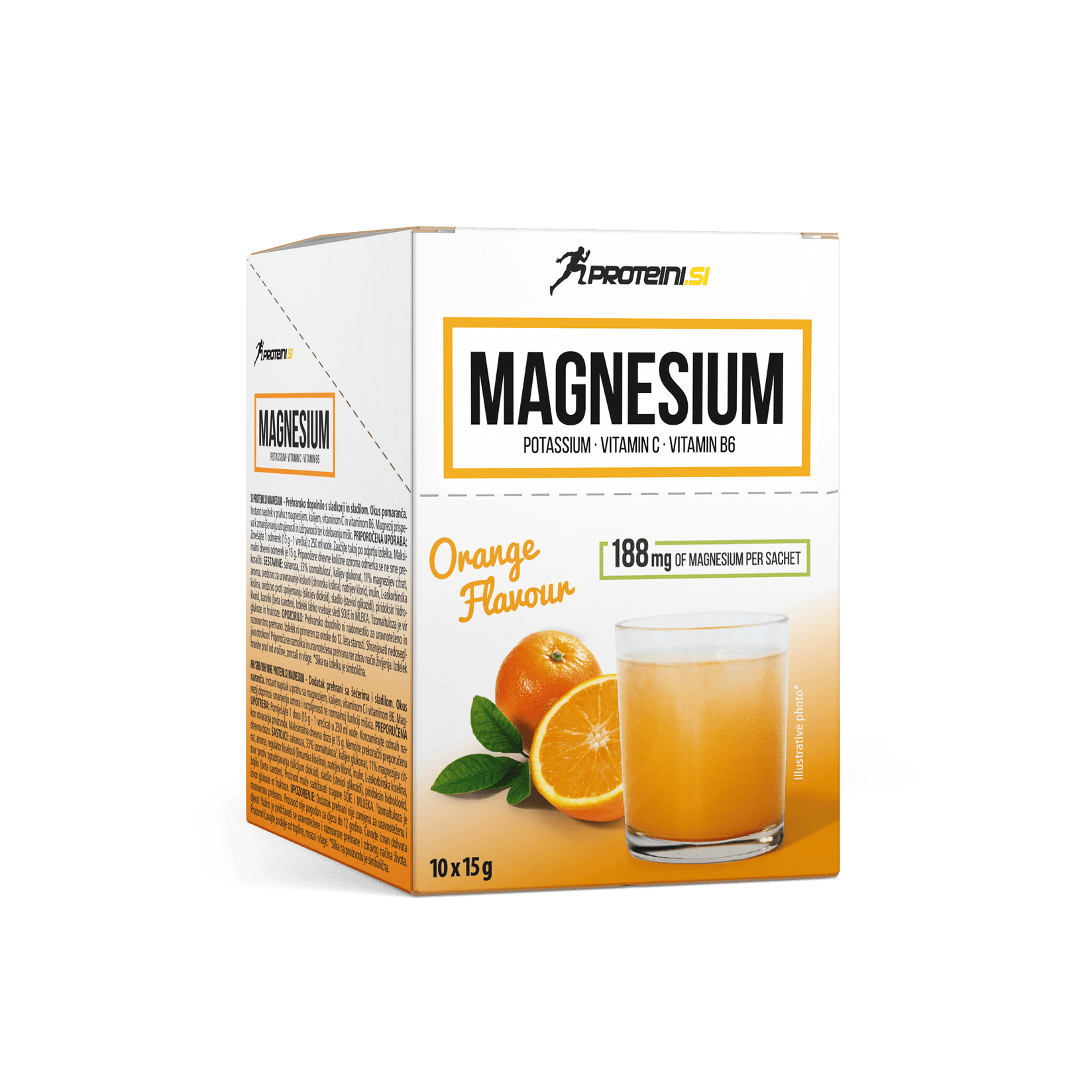 PROTEINI.SI Магнезиум - Портокал -пакување (10x15g) 150g