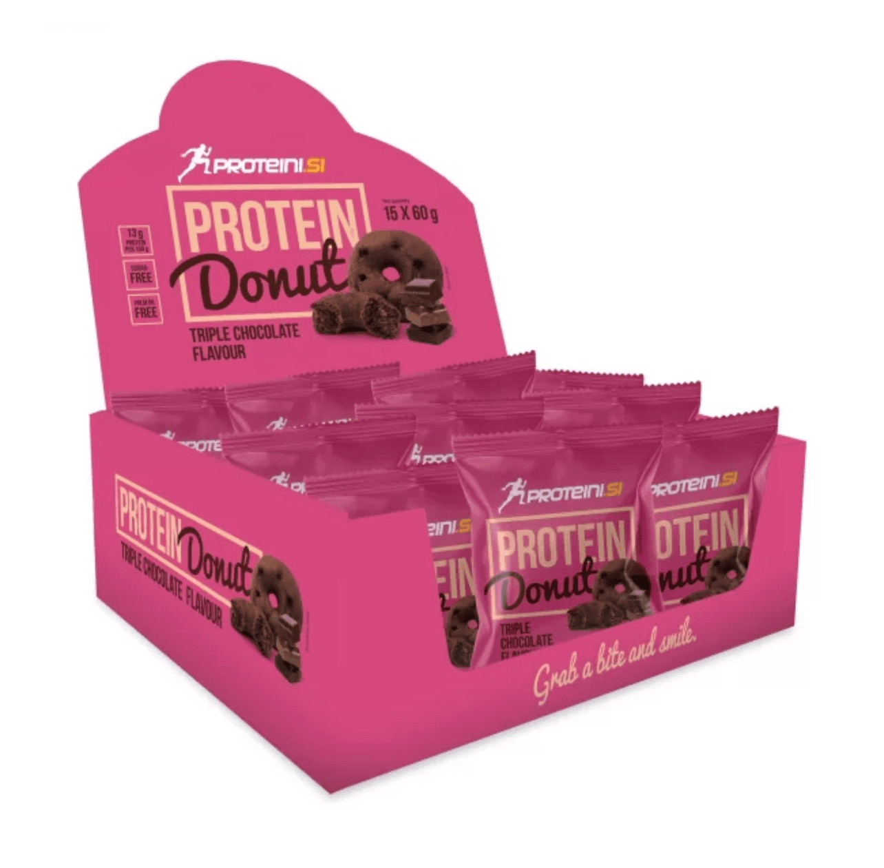 PROTEINI.SI Протеинска крофна - Тројно чоколадо (кутија 15x60g) 900g