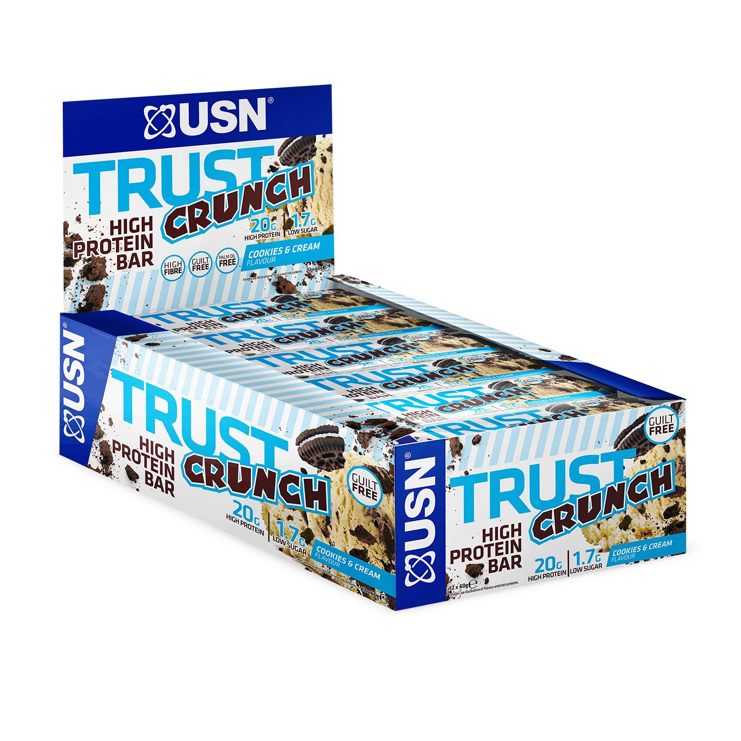 USN TRUST CRUNCH BAR - колачиња и крем (кутија 12x60g) 720g