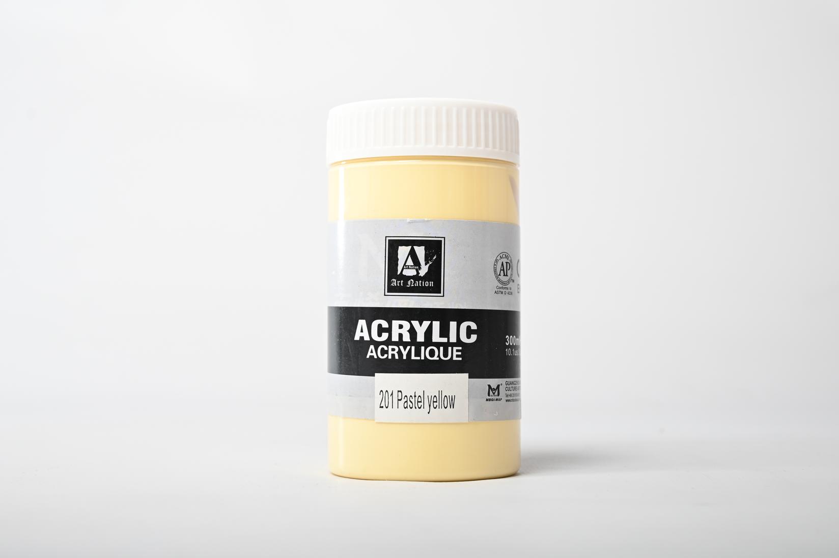 Акрилна Боја Голема 300мл Pastel Yellow 201