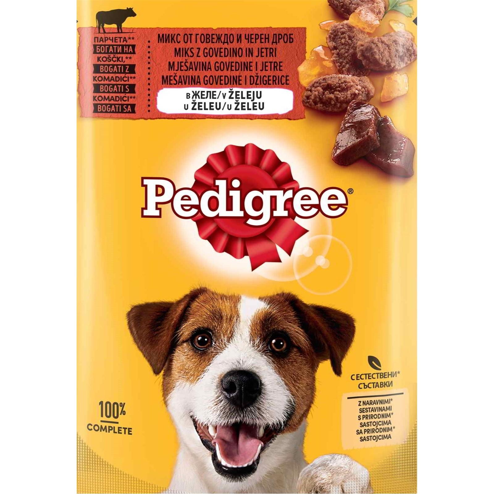 PEDIGREE Влажна храна за возрасно куче со вкус на говедско и џигер