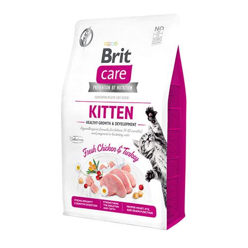 BRIT Care сува храна за мало маче со вкус на пилешко и мисирка 1кг.