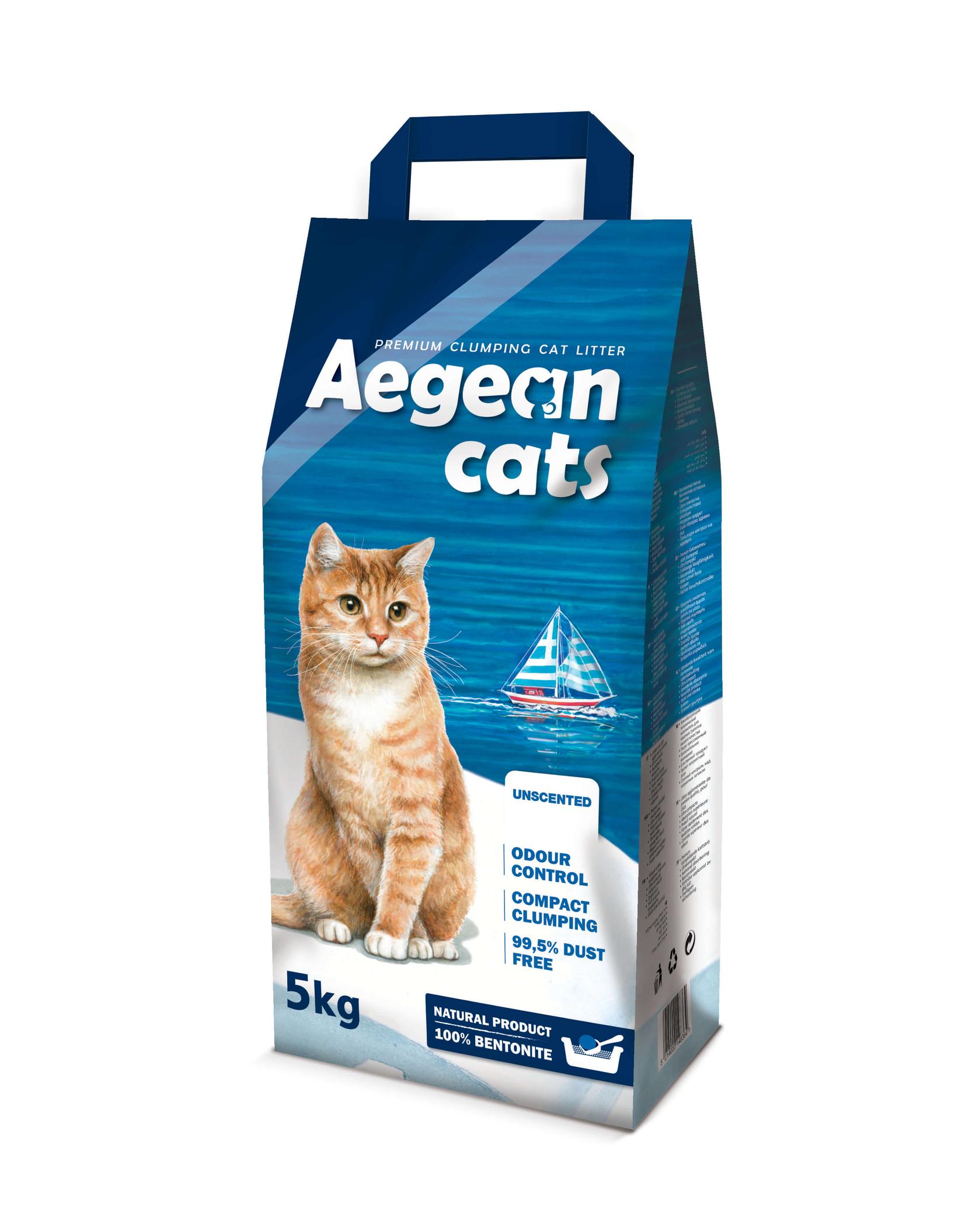 AEGEAN CATS Песок за мачки, неароматизиран 5кг.