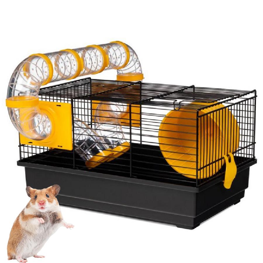 Voltrega Кафез за хрчак со тунел hamster Julia жолт