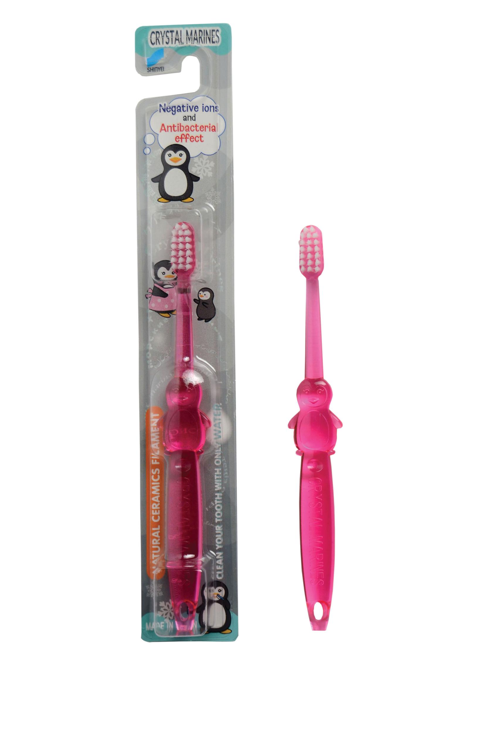 Четка за заби детска Crystal Marines - Пингвин розева