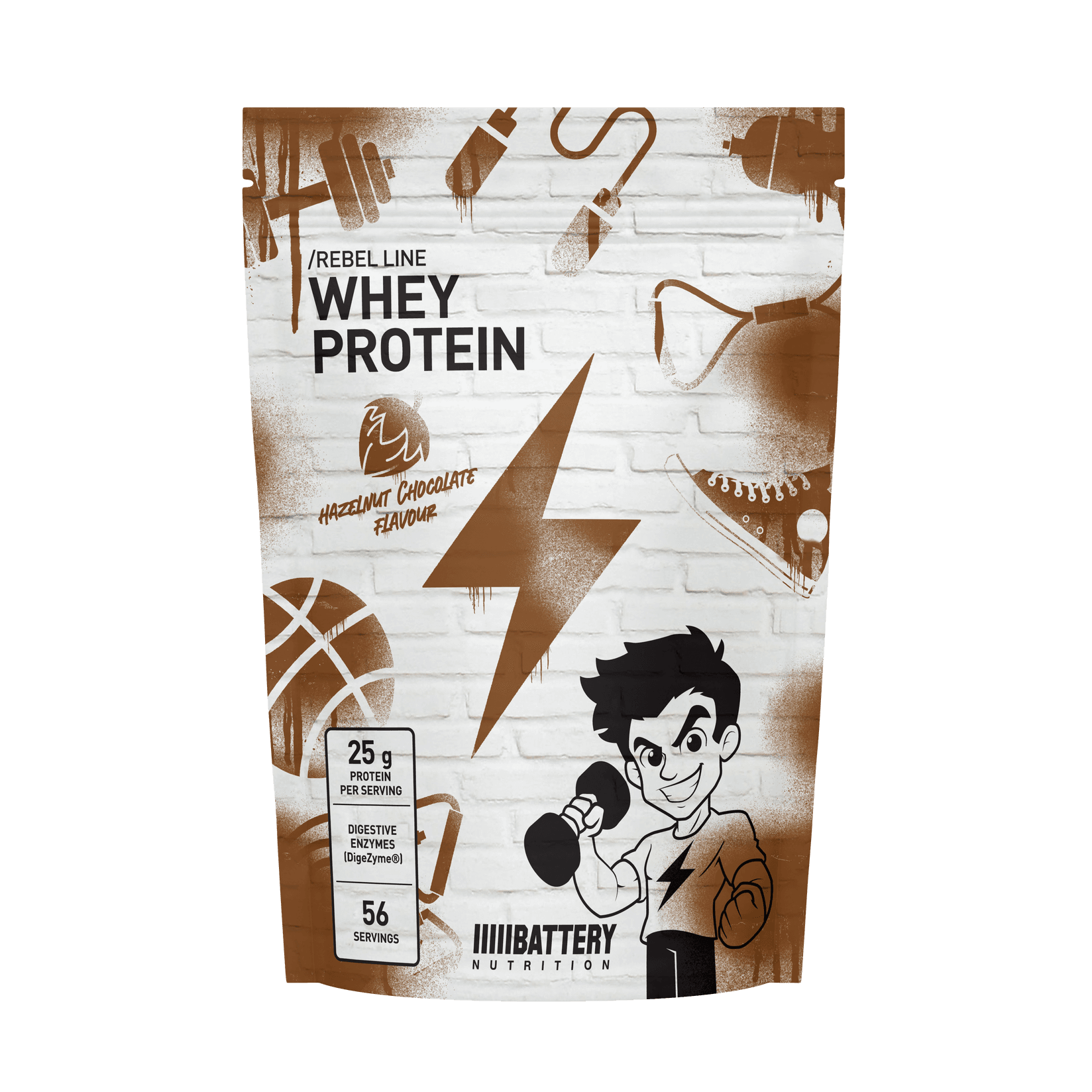 BATTERY REBEL WHEY PROTEIN - чоколадо и лешник 1800g