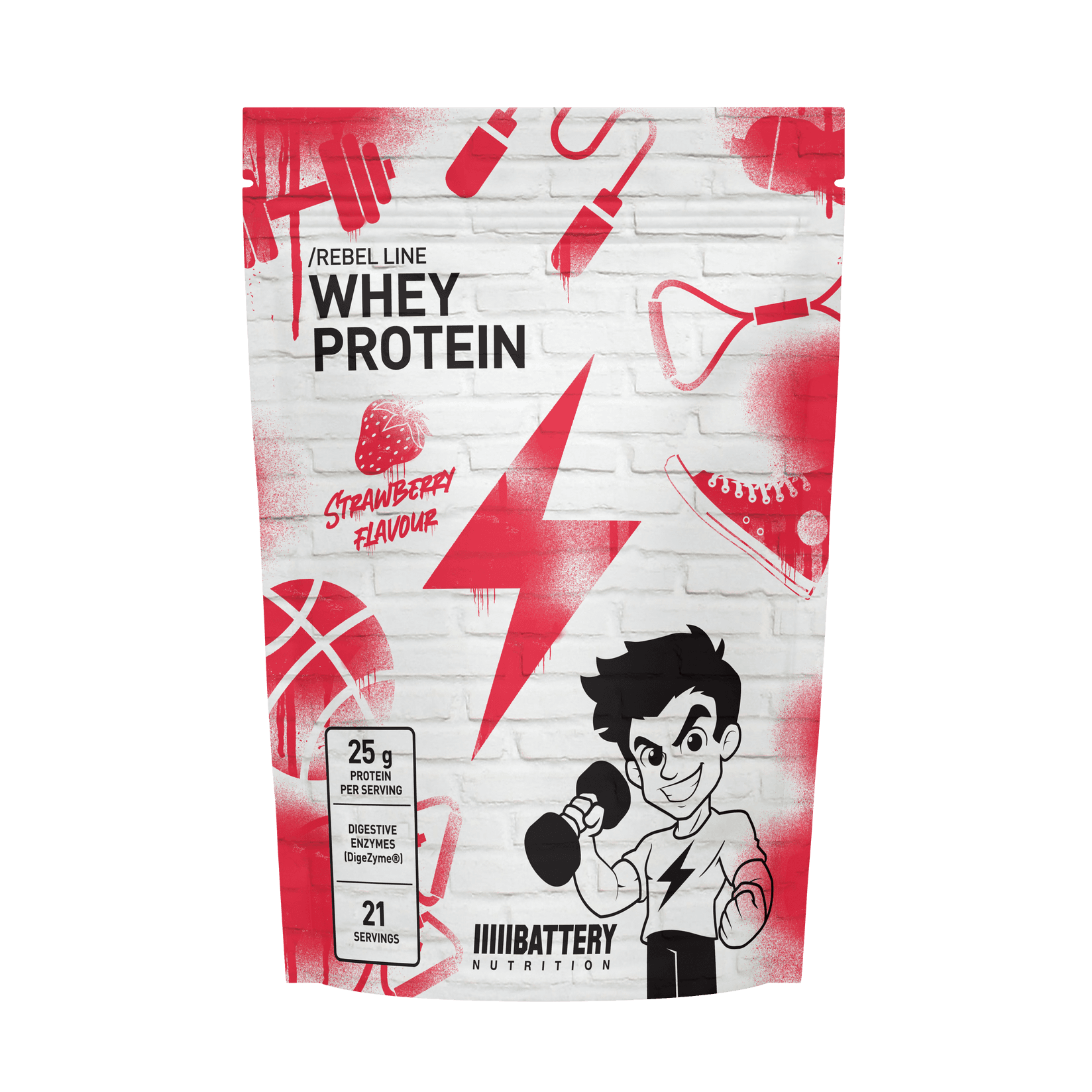 BATTERY REBEL WHEY PROTEIN - јагода 700g