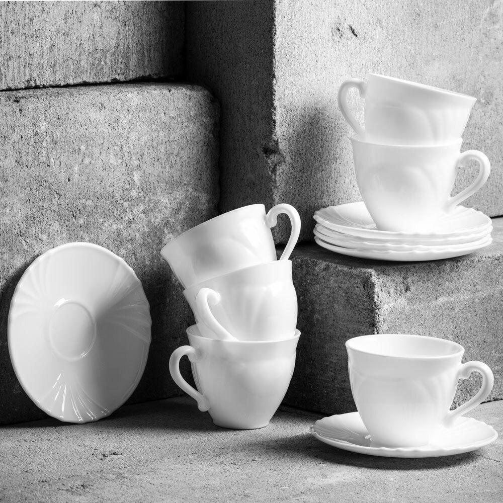 LUMINARC Сет шолји и тацни Кадикс 220мл 6/1 L37784