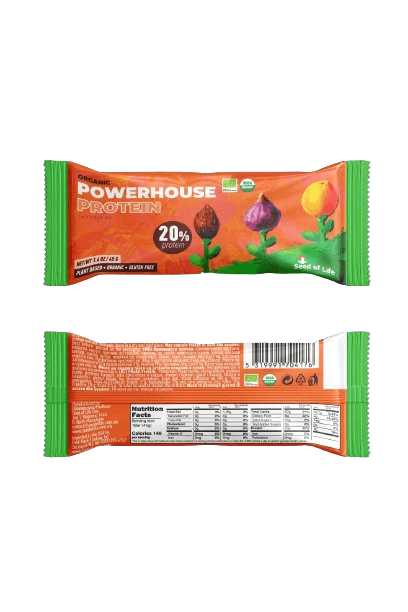 Органски протеински бар Powerhouse protein, чоко портокал, 45г.