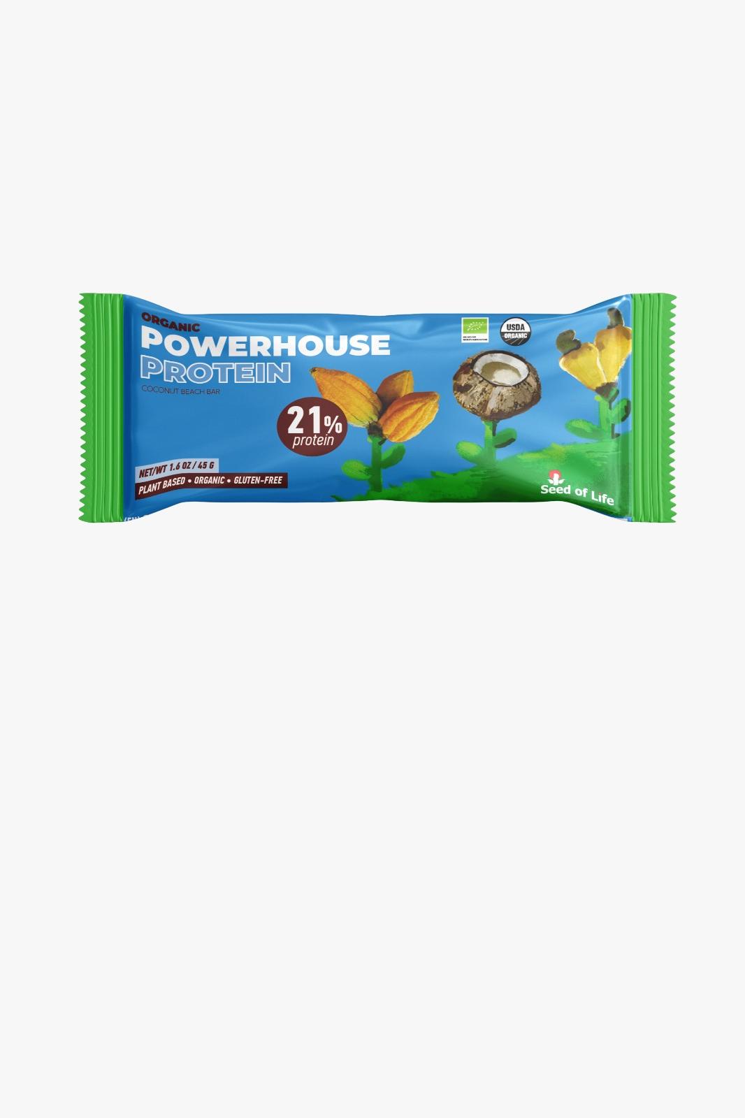 Органски протеински бар Powerhouse protein, кокос, 45г.