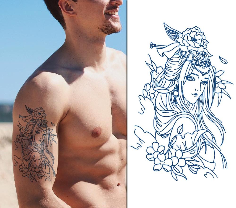 Тетоважа полутрајна, водоотпорна, реалистична тетоважа, GZ-001