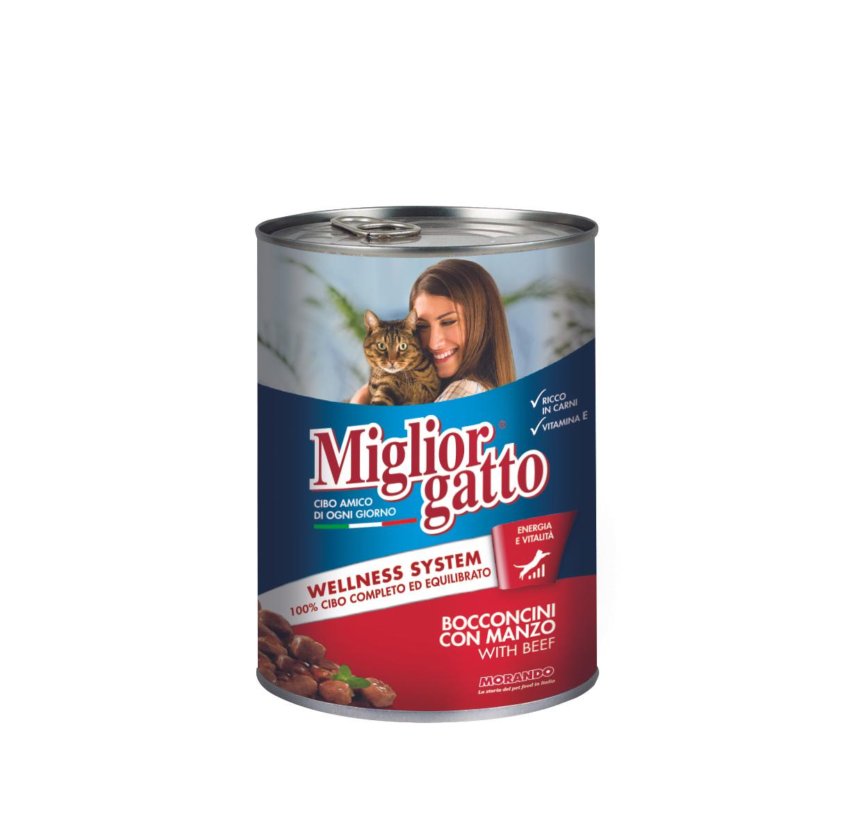 MORANDO Храна за мачки со говедско месо 405г