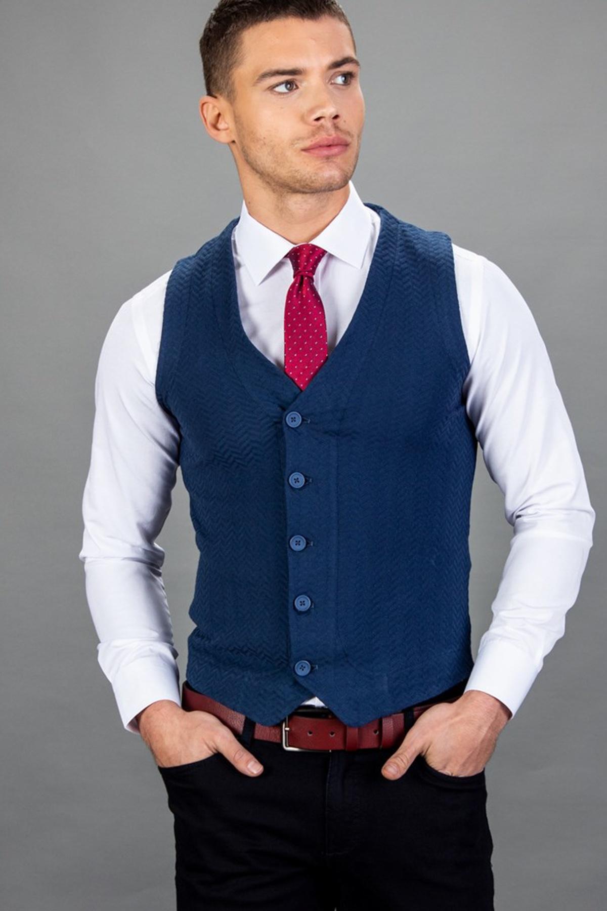 Selected image for TUDORS Машки елек Slim Fit тегет