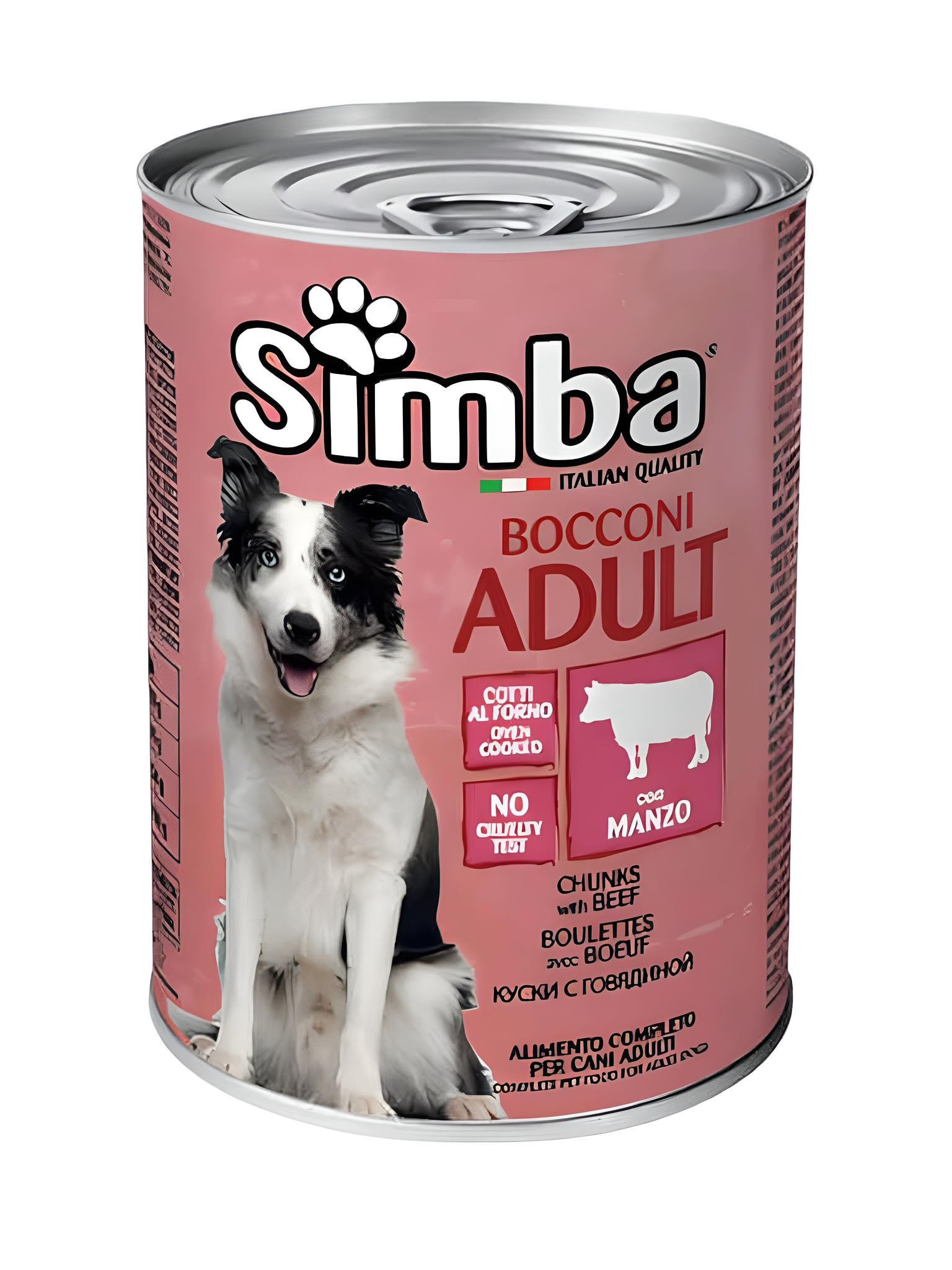 SIMBA Говедска влажна храна за кучиња 1230g