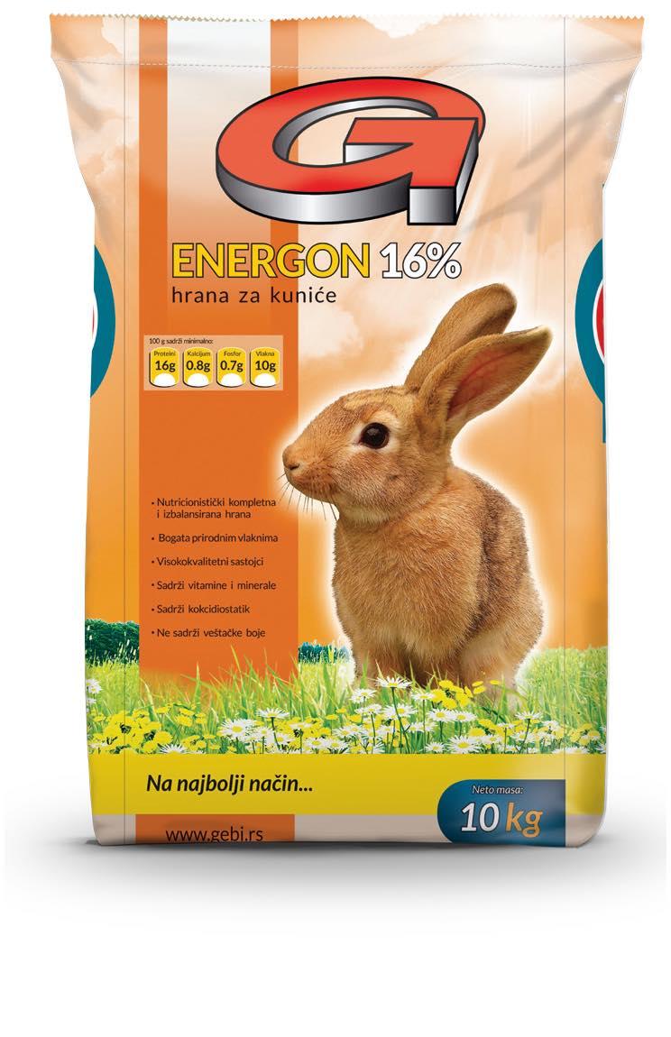 GEBI Храна за зајци Energon 16% 10кг