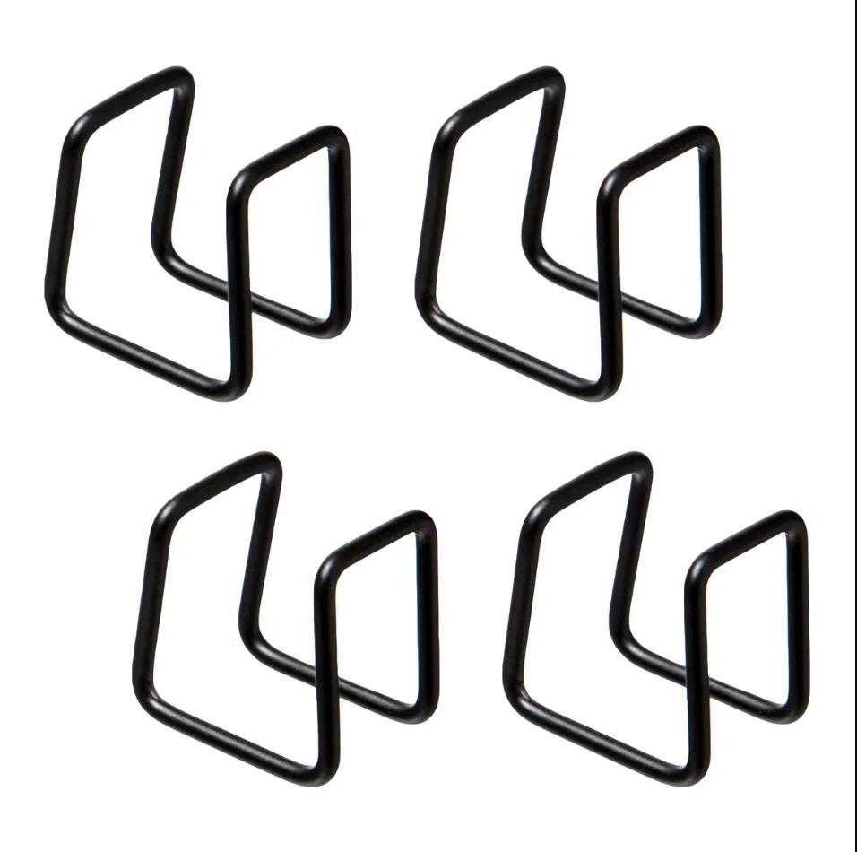 ПЕТ конектори за полица MIX&MODUL 3x2.5x3.5cm метал, 4 парчиња, црна