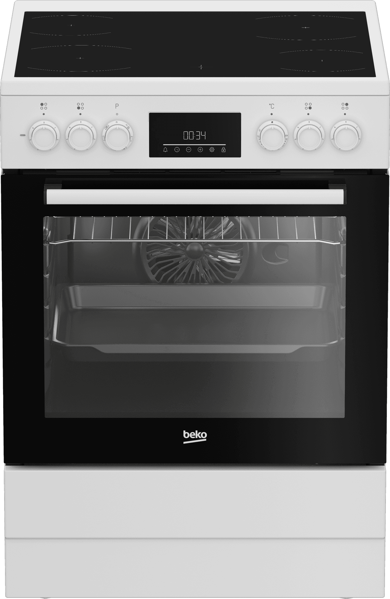 Електричен шпорет Beko FBE67300WD, 66 л, бел