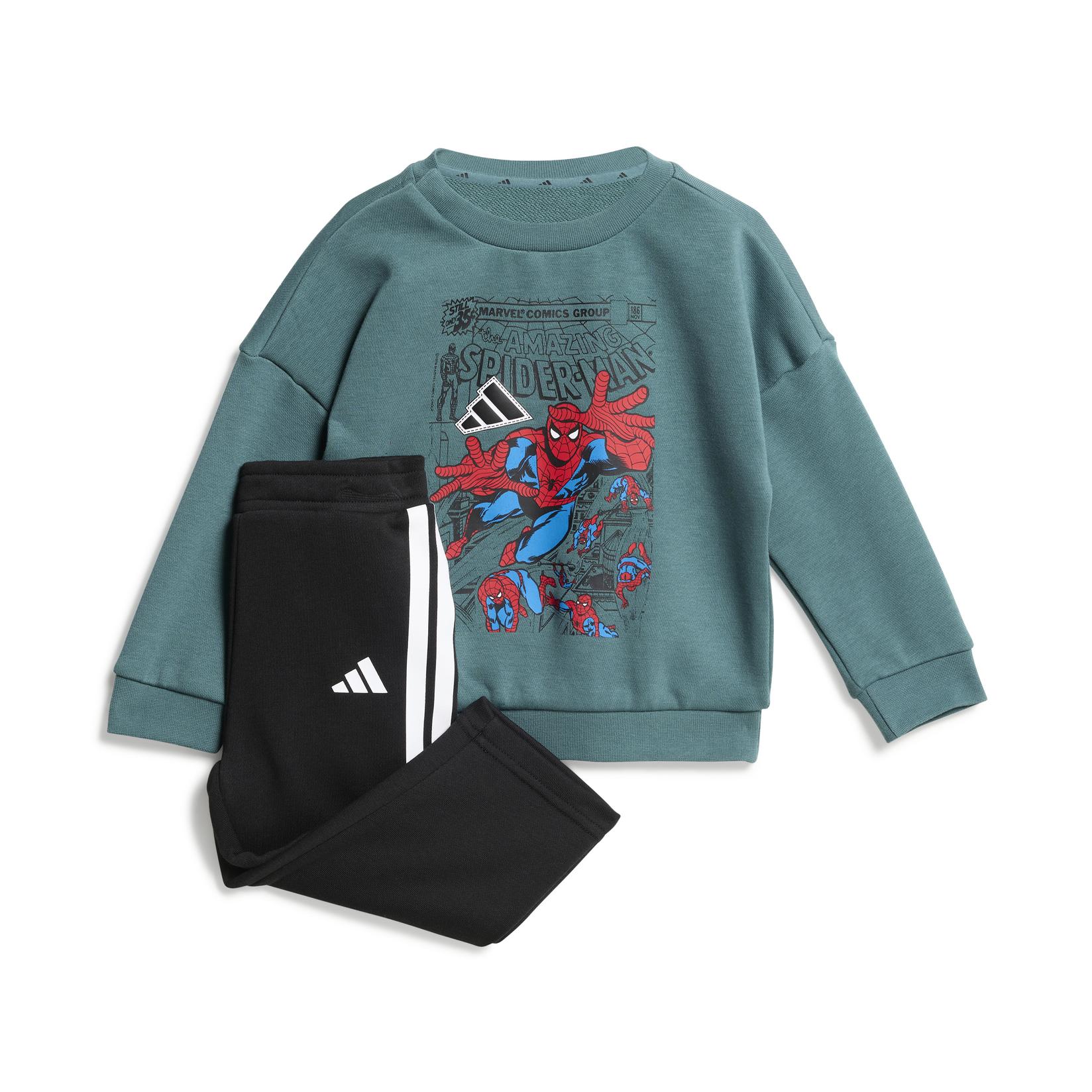 Adidas Kids' Marvel Сет Блузон and Долен дел тренерка, JL9179, Зелено-црн