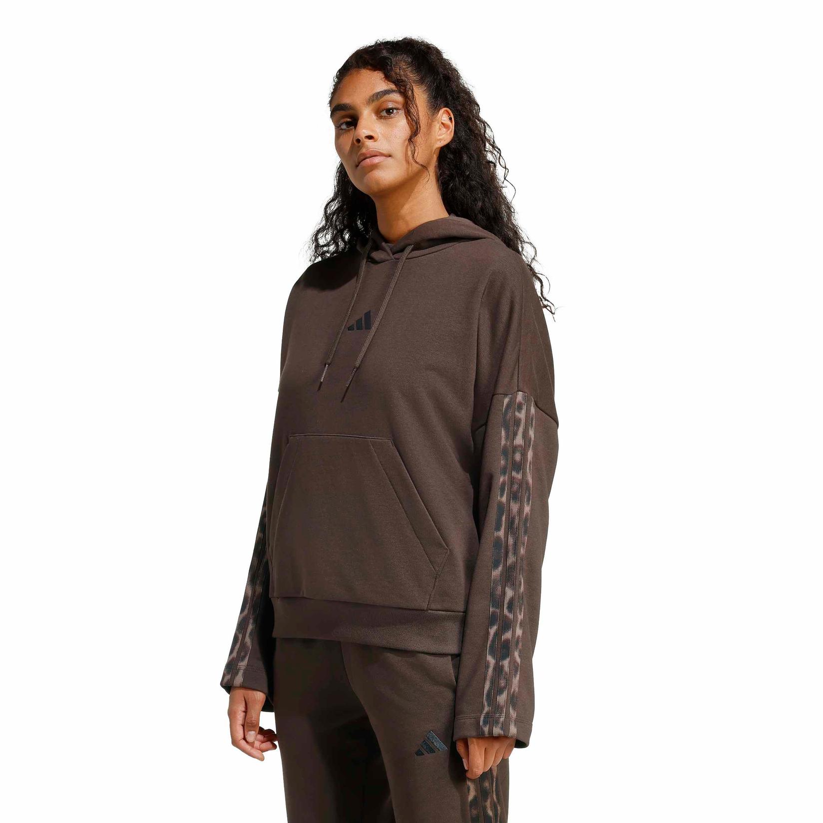 Женски дуксер Adidas W Aop Ft Hd Inf KA4683, кафеава