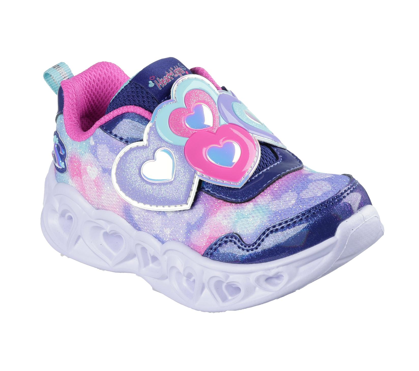 Skechers Патики за девојчиња Heart Lights - Lovin Reflecti, 302693N-NVHP, темно сини