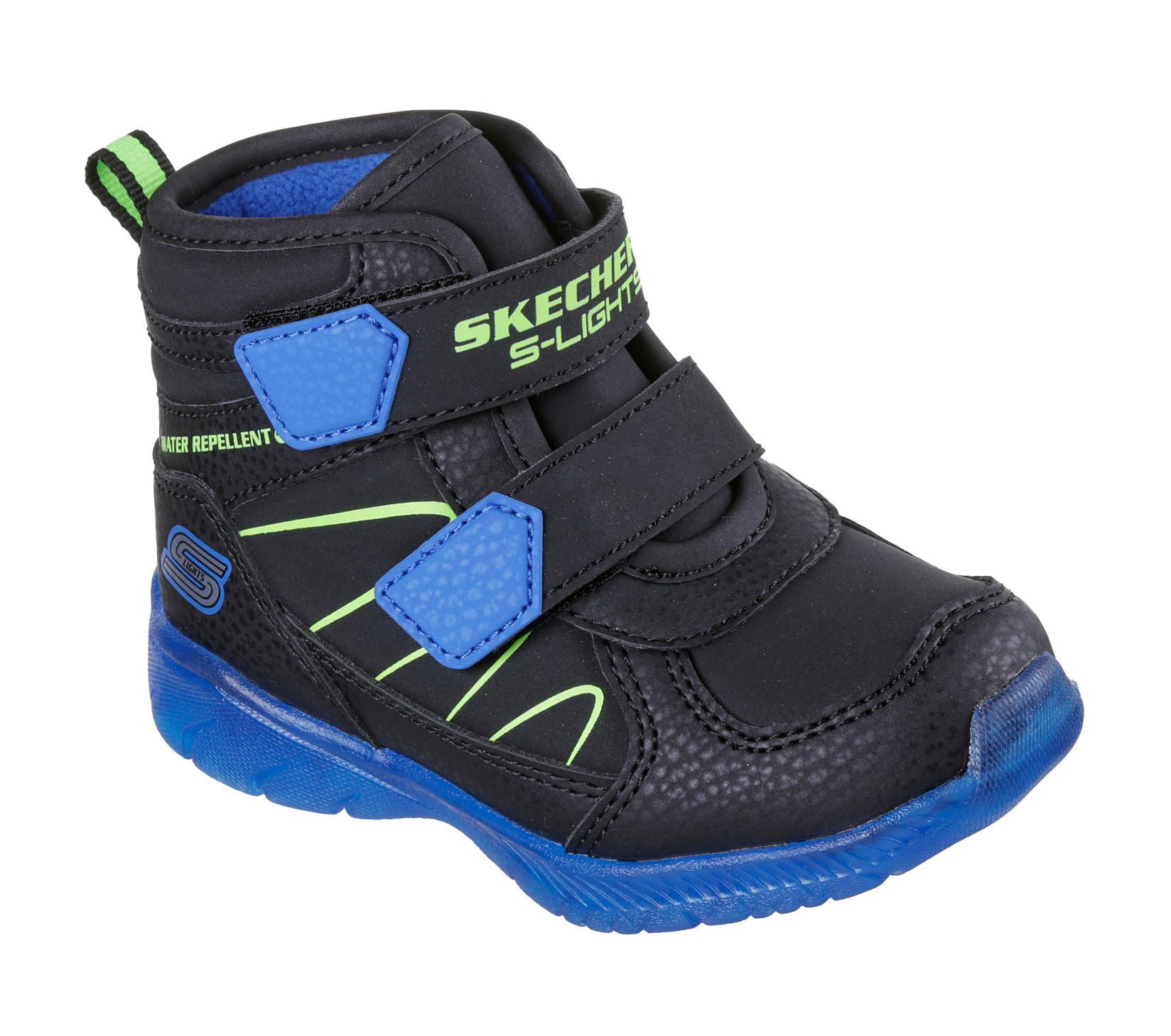 Skechers Чизми за момчиња Illumi-Brights - Splash Beams Boots, 407613N-BBLM, црно-сино