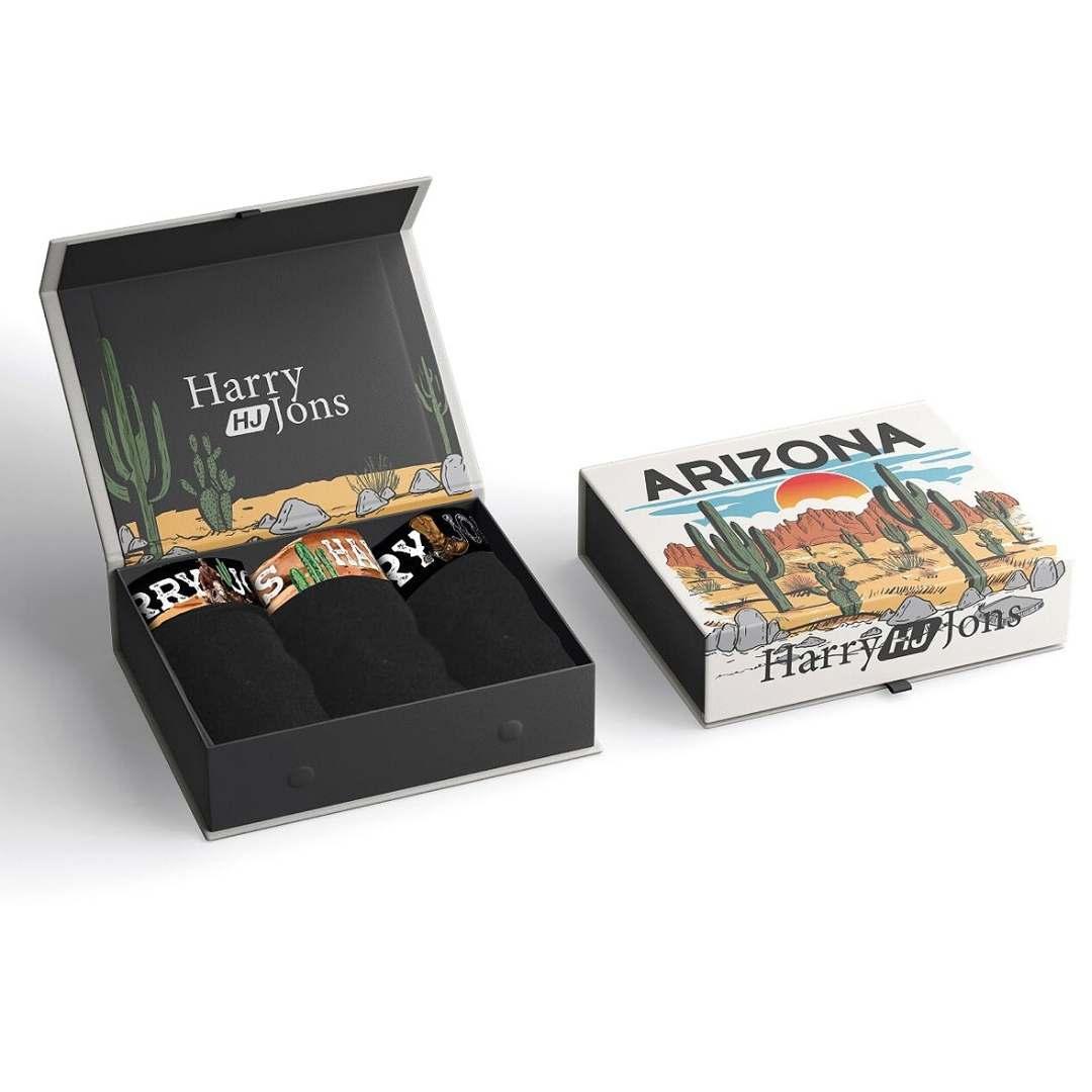HARRY JONS Боксерки со Аризона дезен 3 пар. во премиум кутија - црна боја