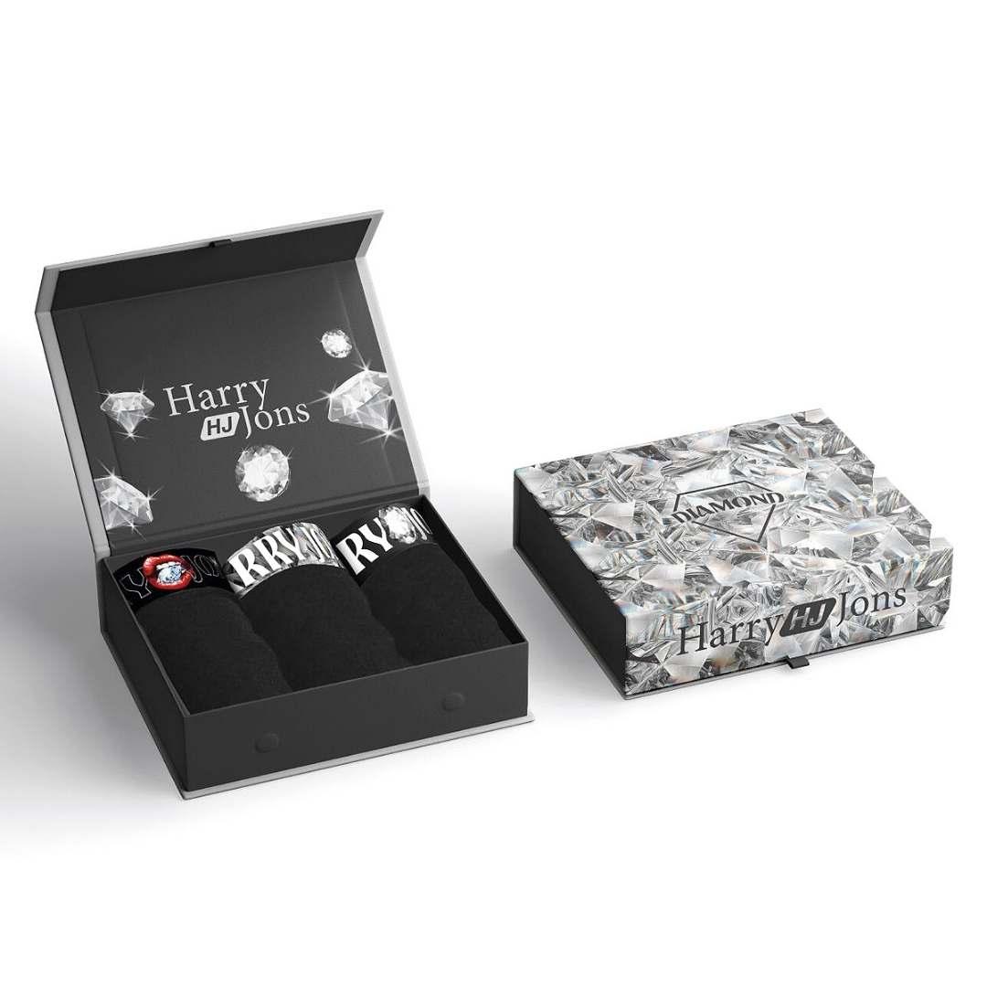 Selected image for HARRY JONS Боксерки со дезен дијаманти 3 пар. во премиум кутија - црна боја