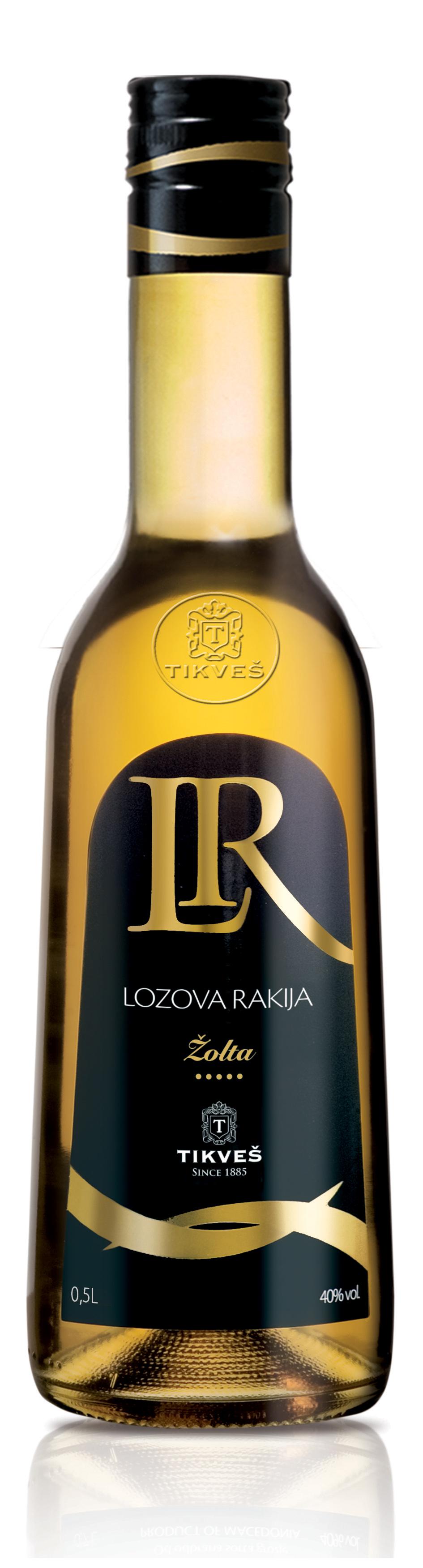 ТИКВЕШ Лозова жолта ракија 0.5л 40%