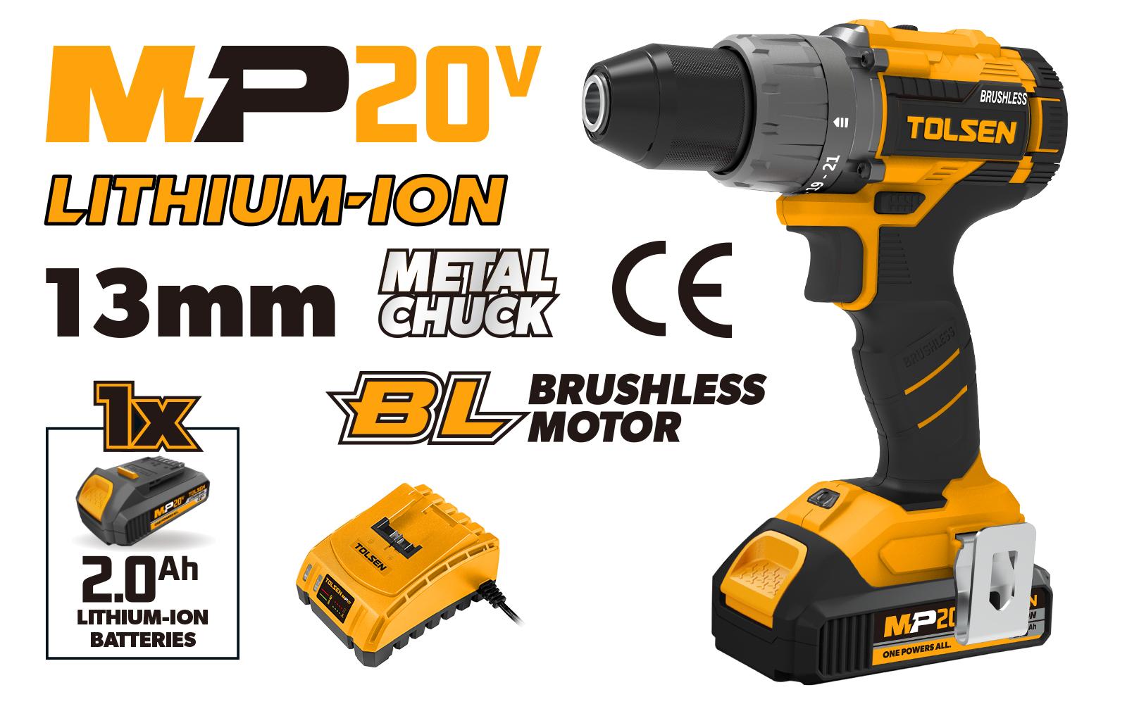 Tolsen Батериска штрафилица со батерија 20V