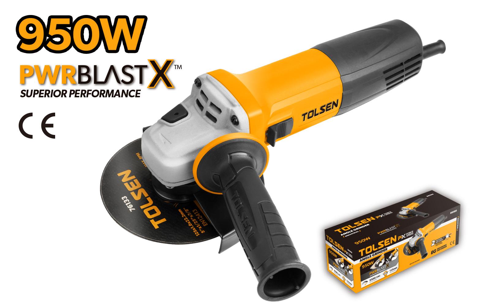 Tolsen Електрична индустриска брусалка 950VV 125mm