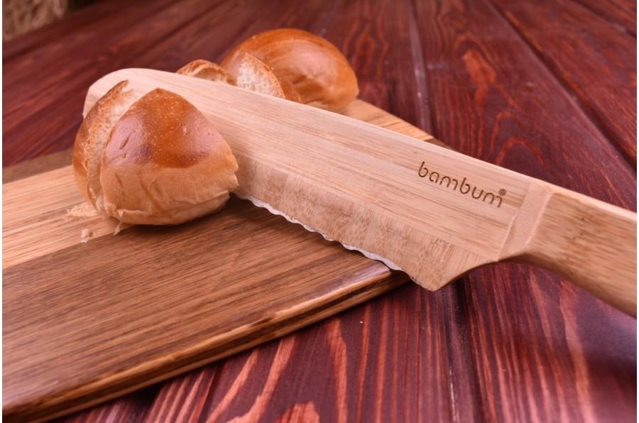 VISION Кујнски нож бамбус ребраст титан за леб Шеф Голем