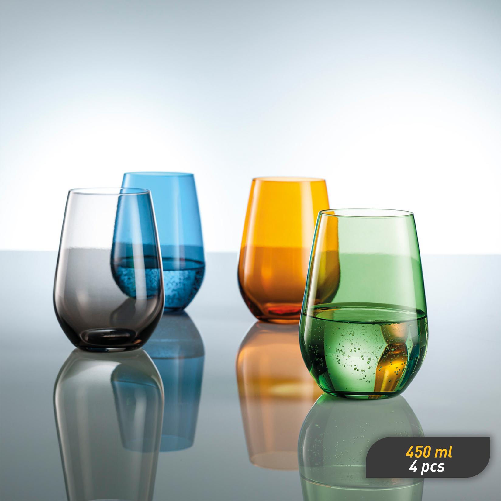 Сет од 4 чаши во различни бои, 450мл